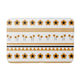 Tapete De Banheiro Padrão de Boho do Triângulo do Flor de Faixa de Bo