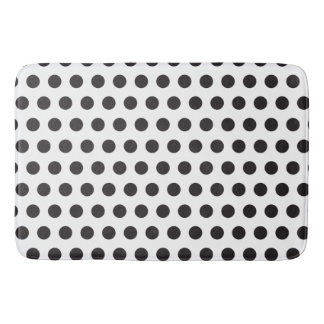 Tapete De Banheiro Padrão de Bolinhas Preto e Branco – Minimalista Cl