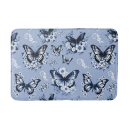 Tapete De Banheiro Padrão de Borboleta Azul