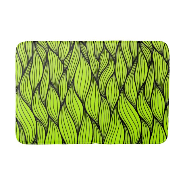 Tapete De Banheiro Padrão de Braids Verdes (Frente)