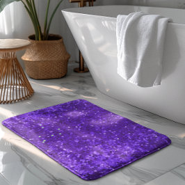 Tapete De Banheiro Padrão de Brilho Falso Glam Roxo Profundo