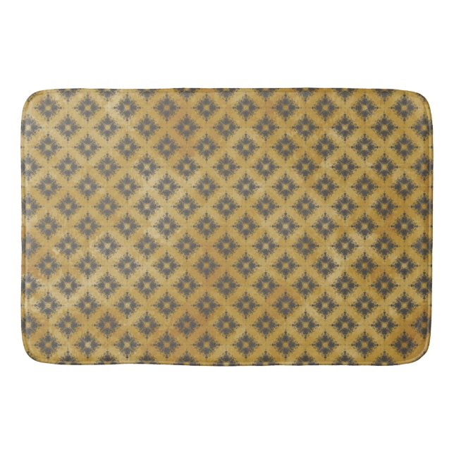 Tapete De Banheiro Padrão de Burst de Diamante Amarelo e Bronze (Frente)