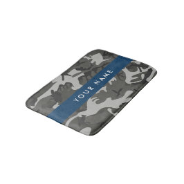 Tapete De Banheiro Padrão de Camuflagem Cinza, Seu nome, Personalizar