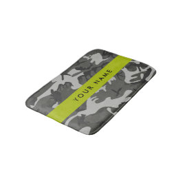 Tapete De Banheiro Padrão de Camuflagem Cinza, Seu nome, Personalizar