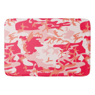 Tapete De Banheiro Padrão de Camuflagem Rosa Legal