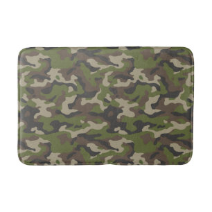 Tapete De Banheiro Padrão de Camuflagem Verde