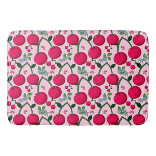 Tapete De Banheiro Padrão de Cereja Fofa, Fruta Kawaii Brilhante