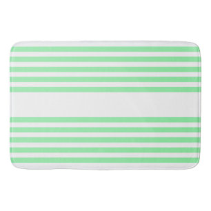 Tapete De Banheiro Padrão de cinco faixas verde e branco