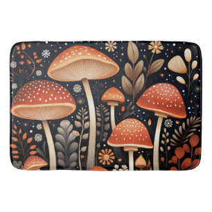 Tapete De Banheiro Padrão de cogumelo do Boho Woodland