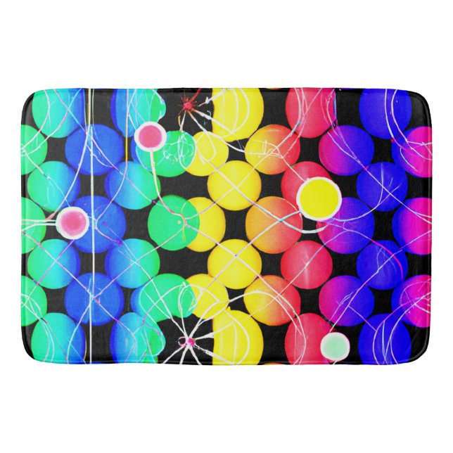 Tapete De Banheiro Padrão de Cores Vibrantes (Frente)