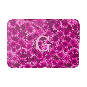 Tapete De Banheiro Padrão de Dahlia Gráfico Moderno, Roxo Ametista