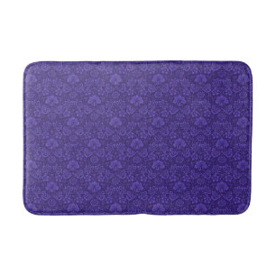Tapete De Banheiro Padrão de damasco roxo vintage elegante