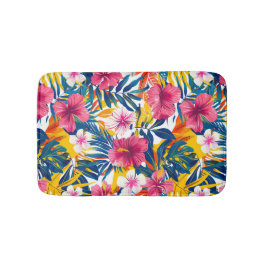 Tapete De Banheiro Padrão de Design de Paraíso Floral Tropical Vibran