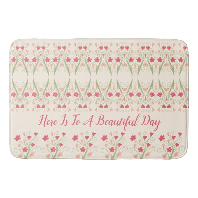 Tapete De Banheiro Padrão de Design Floral (Frente)