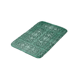 Tapete De Banheiro Padrão de deslocamento verde de sábio