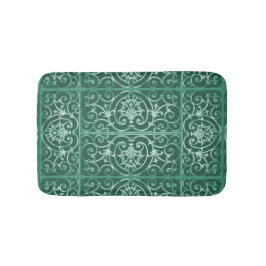 Tapete De Banheiro Padrão de deslocamento verde de sábio