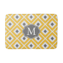 Padrão de Diamante de Ikat Amarelo, Cinza, Branco