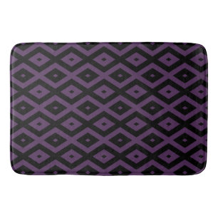 Tapete De Banheiro Padrão de diamante roxo e preto escuro