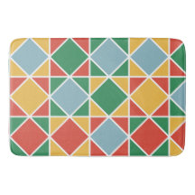 Padrão de diamante Vintage amarelo verde e vermelh