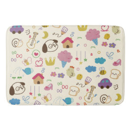 Tapete De Banheiro Padrão de Doodle para Crianças Bonitas