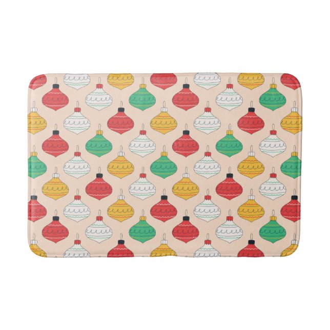 Tapete De Banheiro Padrão de Enfeites de natal Retroativos (Frente)