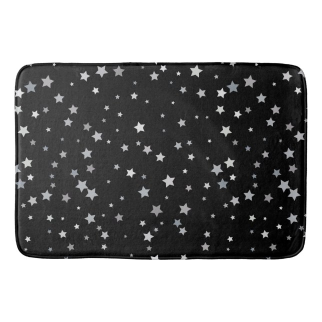 Tapete De Banheiro Padrão de Estrelas Prateadas Cujas | Qualquer cor  (Frente)