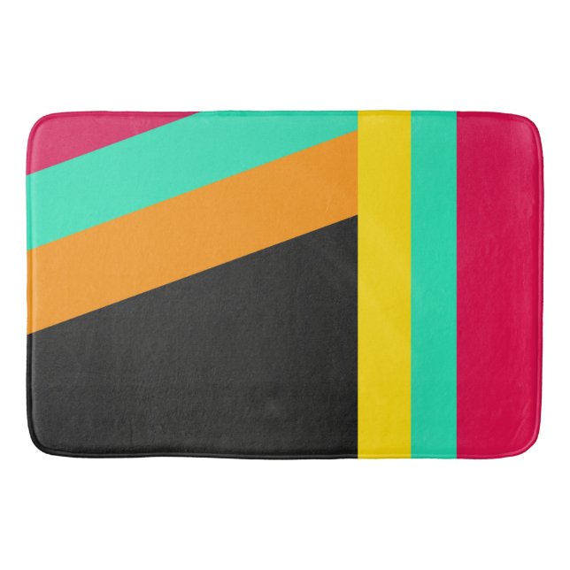 Tapete De Banheiro Padrão de faixas modernas, diagonal e vertical, (Frente)