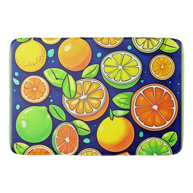 Tapete De Banheiro Padrão de Fatia de Citros Frescos (Frente)