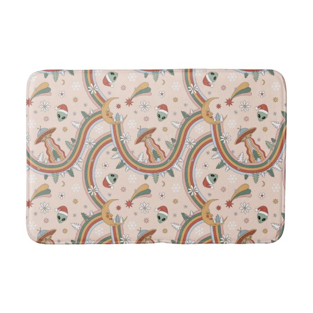 Tapete De Banheiro Padrão de Férias do Rainbow, Alienígena de Árvore  (Frente)