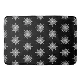 Tapete De Banheiro Padrão de Floco de Neve da Clef do Árvore Preta e