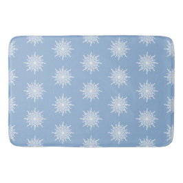 Tapete De Banheiro Padrão de Floco de Neve G-Clef Ornamental Blue de