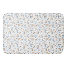 Tapete De Banheiro Padrão de Flor Branca Simples Limpo