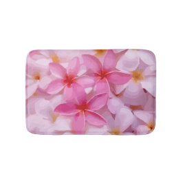 Tapete De Banheiro Padrão de Flor de Plumeria Rosa