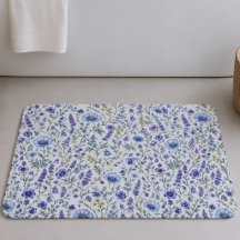 Padrão de Flor Silvestre Aquarela Roxo Azul