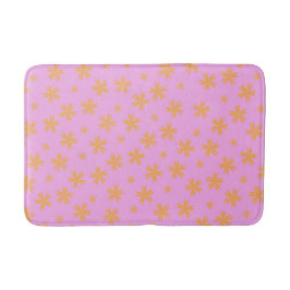 Tapete De Banheiro Padrão de Flor Simples, Cor de Rosa, Preppy