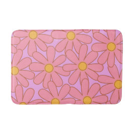 Tapete De Banheiro Padrão de Flor Simples, Floral Púrpura, de pré-dis