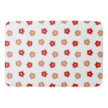 Padrão de Flor Vermelho Cor-de-Pink Padrão Branco 