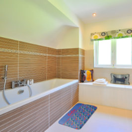 Tapete De Banheiro Padrão de flores silvestres papoila azul