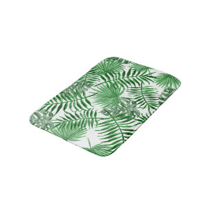 Tapete De Banheiro Padrão De Folhas De Palma Tropicais De Hip Retro