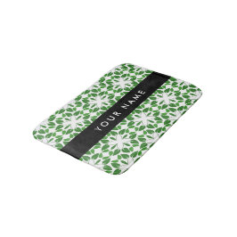 Tapete De Banheiro Padrão de Folhas, Folhas Verdes, Seu Nome