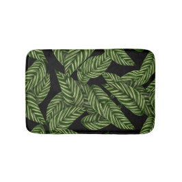 Tapete De Banheiro Padrão de Folhas Tropicais
