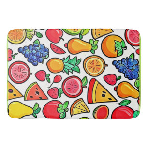 Tapete De Banheiro Padrão de Fruta vibrante