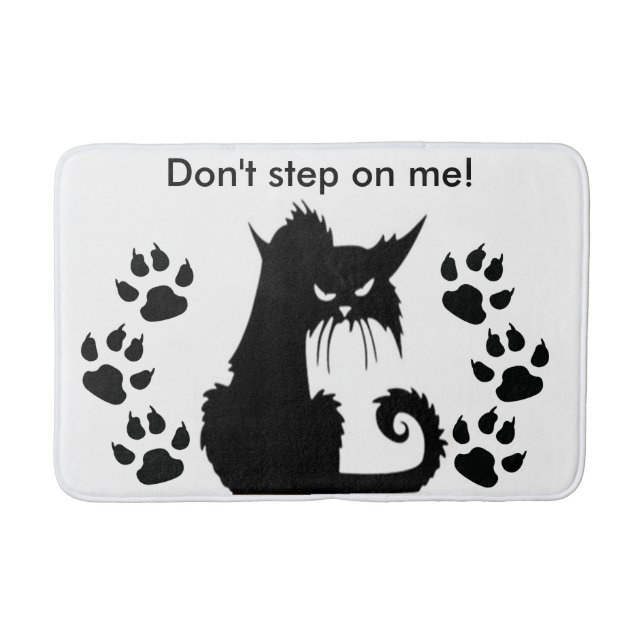 Tapete De Banheiro Padrão de Gatinho com raiva (Frente)