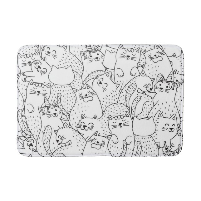 Tapete De Banheiro Padrão de gato (Frente)