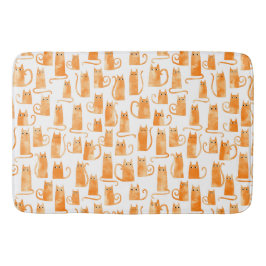 Tapete De Banheiro Padrão de Gato Laranja