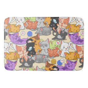Tapete De Banheiro Padrão de Gatos Pequenos Bonitos