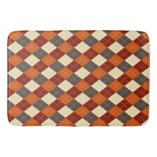 Tapete De Banheiro Padrão de Gingham de outono