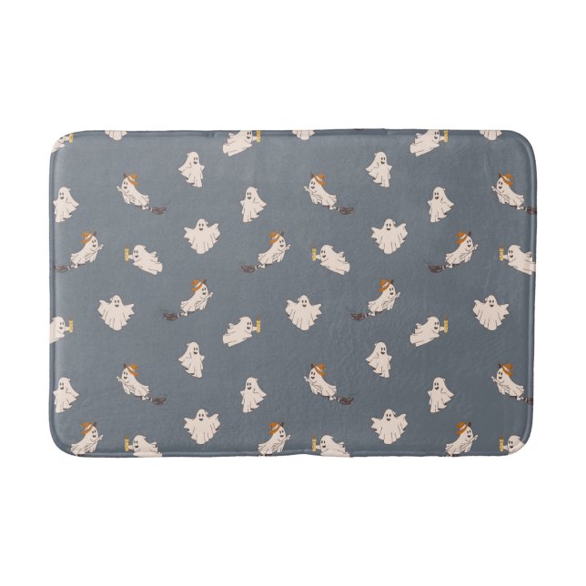 Tapete De Banheiro Padrão de Halloween para Fantasmas Reproduzíveis (Frente)