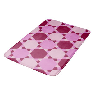 Tapete De Banheiro Padrão de Ilusão Óptica de Triângulo Rosa Girly