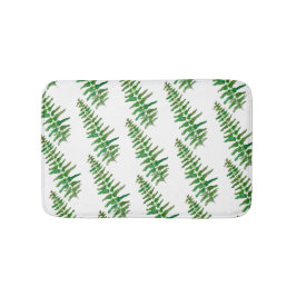 Tapete De Banheiro Padrão de Impressão Botânico do Fern Leaf